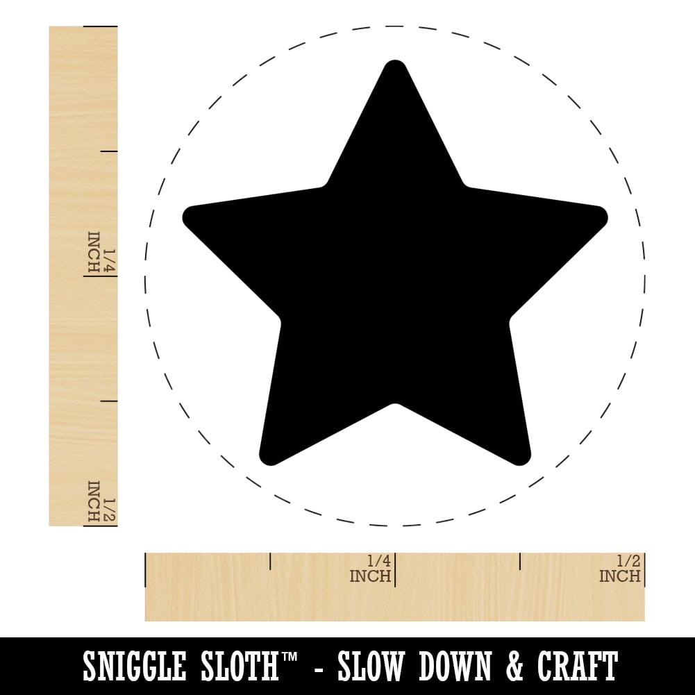 Star Shape Excellent Self-Inking Rubber Stamp Ink Stamper - Dry Pad (No Ink) - Mini 1/2 Inch