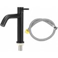 thumbnail image 2 of Stainless Steel Single Cold Water Faucet for Bathroom Sink with Hose - Black, 2 of 5