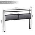 thumbnail image 4 of FABATO Cabecera Queen Size - con Luces LED RGB y Puertos USB Tipo C ? Cabecera de Lino Acolchonada con 2 Estantes - Perfecta para Cama Queen Size (Gris), 4 of 5