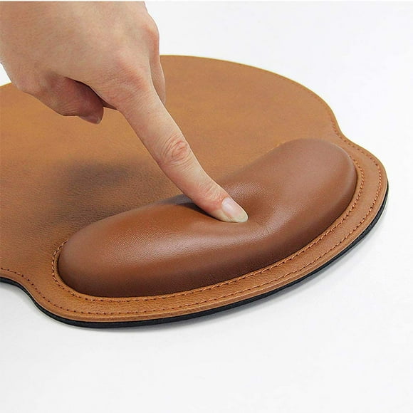 RICHEN Ergonomic PU Leather Mouse Pad with Wrist Support,Comfort Memory Foam,Waterproof Surface，Non- Slip Rubber Base