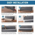 thumbnail image 5 of Armless Futon Cover Stretch Sofa Bed Slipcover Protector Elastic Feature Rich Textured High Spandex Small Checks Jacquard Fabric Futon Cover, Machine Washable, Grey, 5 of 6