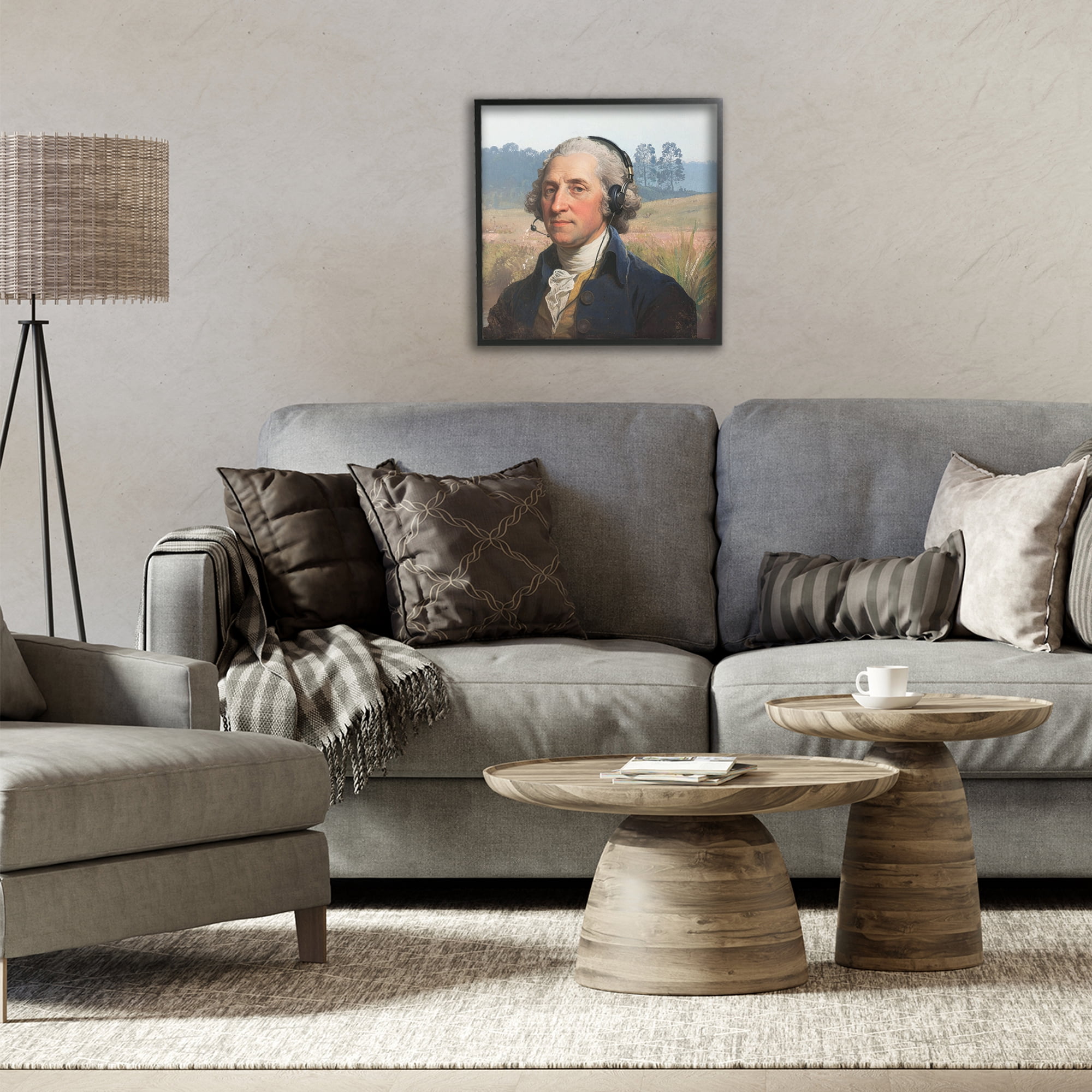 Stupell Industries Classical Gentleman with Headset Black Framed Giclee Art, design by CAD Designs