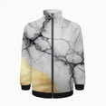 thumbnail image 2 of Marble Gold Foil Texture Jacket Men's Street Cool Long Sleeves Coat Personality Tops Oversized Zipper Jackets Male Clothes, 2 of 7