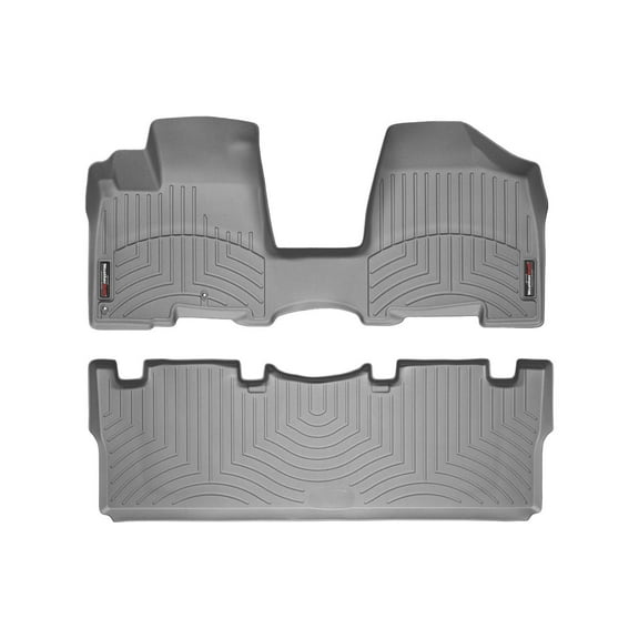 WeatherTech Custom Fit FloorLiners compatible with 2004-2010 Toyota Sienna - 1st Row Over-The-Hump & 2nd Row, Grey