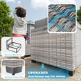 thumbnail image 3 of 11-Piece Patio Furniture Set, Outdoor Patio Furniture with 55,000 BTU Fire Pit Table, Swivel Chairs Set, Thick Cushions, Modular Patio Sofa, Dual-Strand Wicker Rattan, Rust-Resistant Frame, Grey, 3 of 10