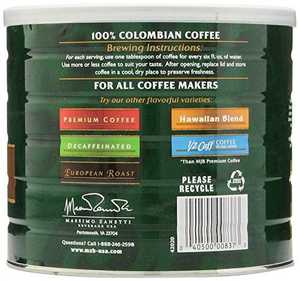 MJB 100% Colombian Ground Coffee, 23 Ounce Can