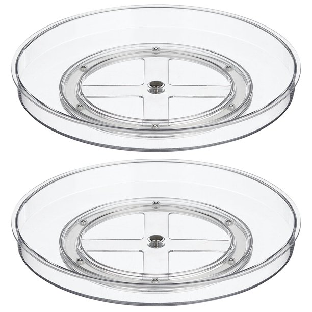 mDesign Lazy Susan Turntable Plastic Spinner for Kitchen