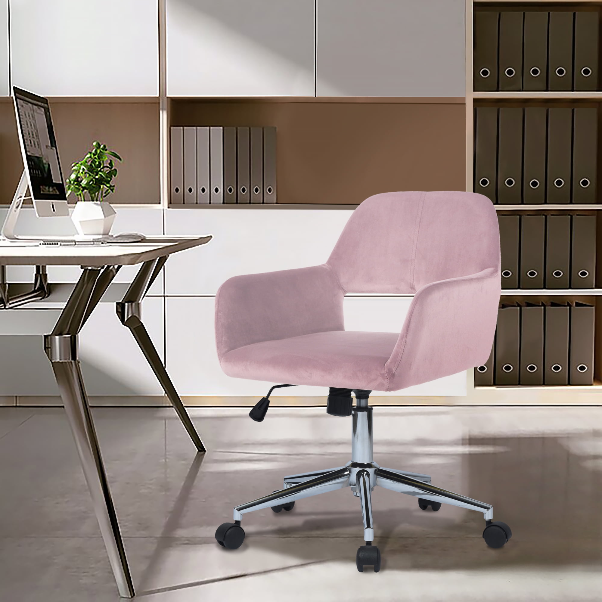 FurnitureR Swivel Task Chair Height Adjustable Office Chair With Arms