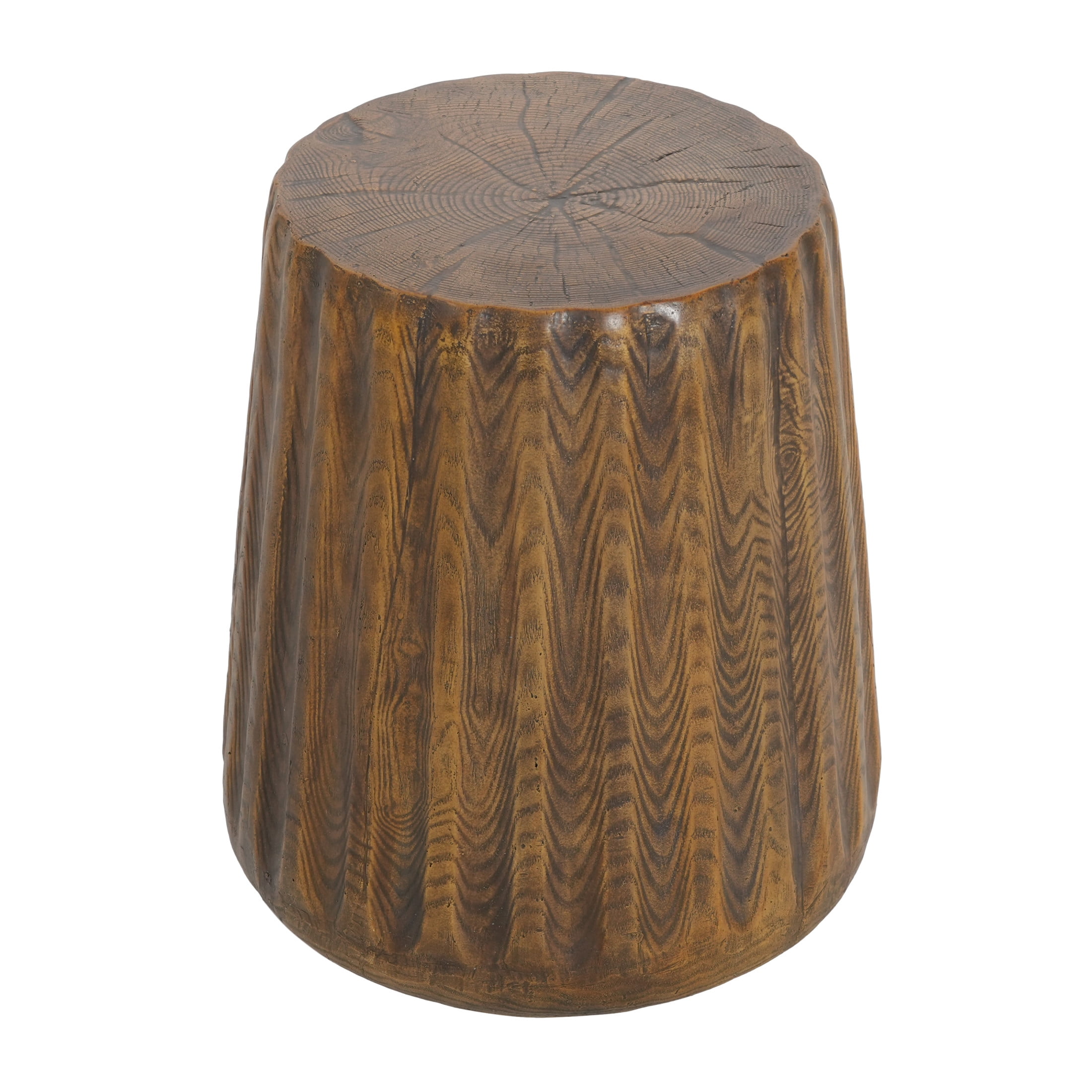 Christopher Knight Home 16.6"H Tree Stump Side Table, Indoor Outdoor Accent Table, Wood Grain Brown