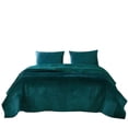 thumbnail image 3 of Juego de sábanas Benzara Bann King de 3 piezas, color verde terciopelo, 3 of 5