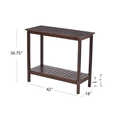 thumbnail image 2 of 42" Patio Console Table, 2-Shelf Multifunctional Buffet Bar Storage Organizer, Wooden Console Table Workstation for Garden Balcony Garage, Brown, 2 of 7
