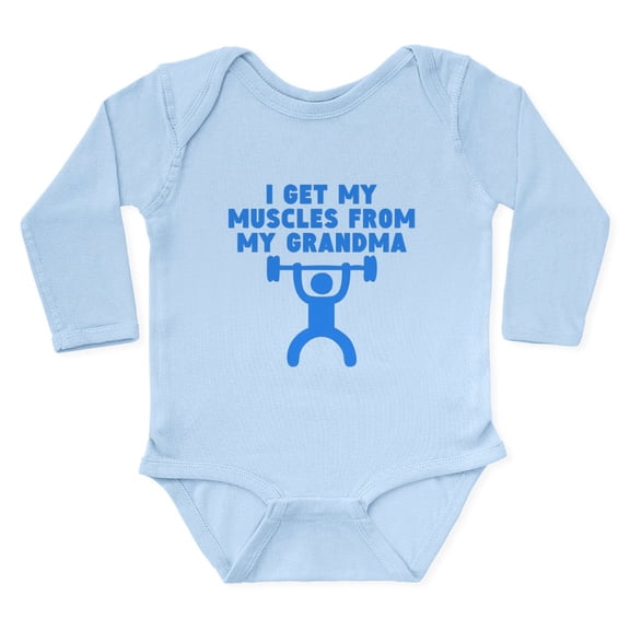 CafePress - Muscles From My Grandma Body Suit - Long Sleeve Cotton Baby Bodysuit