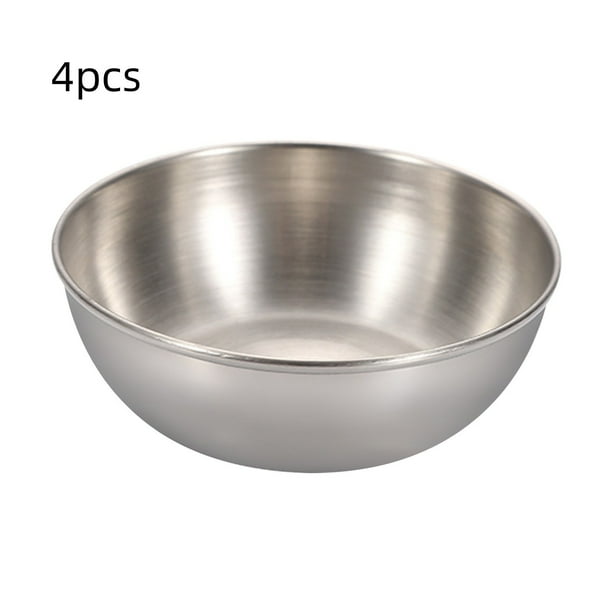 Cuencos para mezclar, cuencos para sopa, 4 piezas, de acero inoxidable, para mojar bocadillos, condimentos, salsa de soja, tazón para mojar sushi, plato para condimentar