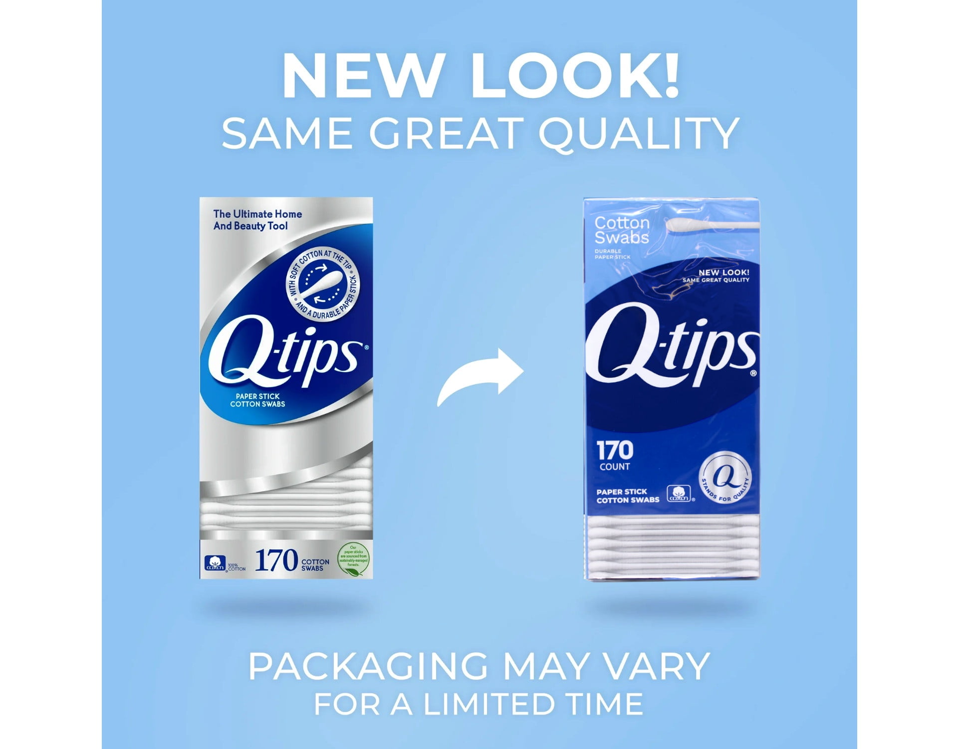 Q-Tips Flexible Cotton Swabs, 170 each (Pack of 12)