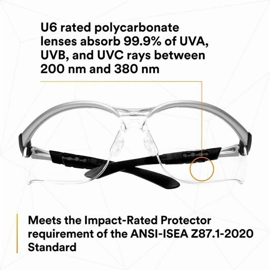 CIRCLE- 3M Bx 11374 +1.5 Bifocal Readers Clear Anti Fog Protective Safety Glasses