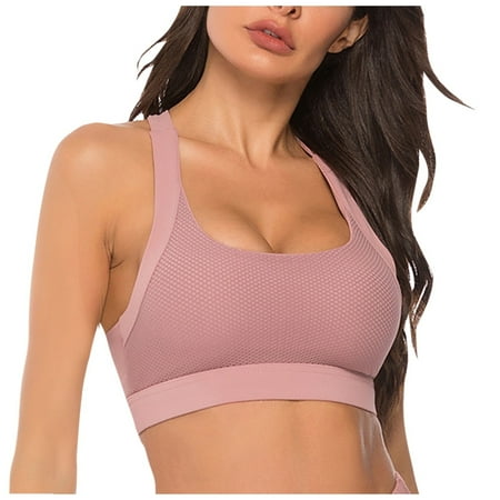 

Tangnade Lingerie Seduction For Women s Cross Back No Steel Ring Outdoor Indoor Running Yoga Bra Vest Top Blouse Beige S-M