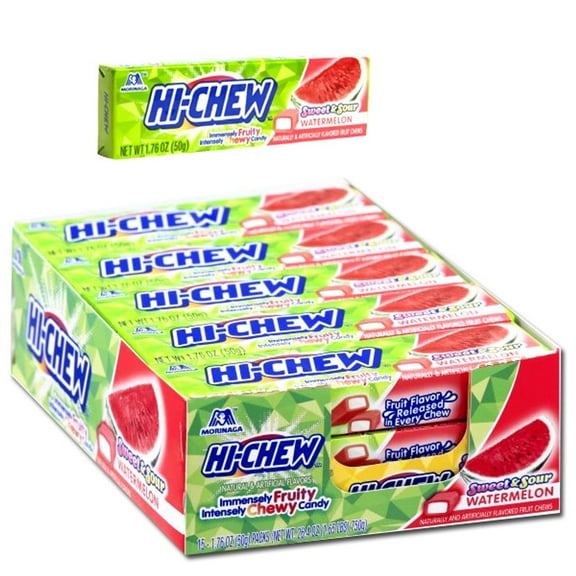 Hi-Chew Watermelon – Fruity Chewy Candy, 15 Count Box (1.76 oz Each)