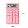 thumbnail image 3 of Calculadora bolsillo y escritorio PINK UNIONE LCD brillante, doble alimentación. Color: Negocios, Oficina, Escuela (3.3×5.4in), 3 of 3