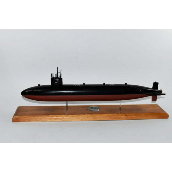 USS Barb SSN-596 Submarine Model,Navy,Scale Model,Mahogany,Permit Class
