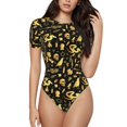 thumbnail image 2 of Picia glod Skull snake bird Womens One Piece Swimsuits Modest Tummy Control Bathing Suits Lace Up Slimming Swim Suit-Small, 2 of 9