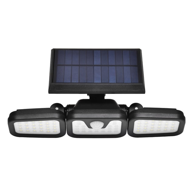 70 Projecteurs Solaires à Énergie Solaire avec Capteur de Mouvement 3 Têtes pour Garage Allée Extérieur