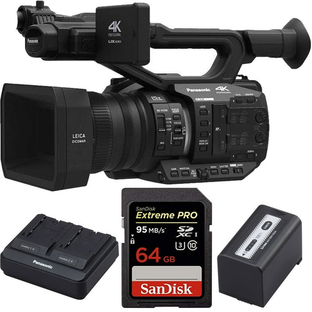 Panasonic AG-UX90 4K/HD Professional Camcorder + Pro Accessories Bundle