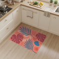 thumbnail image 2 of ODIKA 3'x5' Coral Teal Tropical Elegance with Modern Washable Throw Rug Chic Botanical Patterns for Contemporary Decor for Entryway, Kitchen, Mudroom, Stain Resistant, Low Profile, Non-Slip, 2 of 7