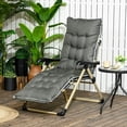 thumbnail image 2 of Outsunny Outdoor Folding Reclining Lounge Chair, Adjustable Back Footrest, 2 of 10
