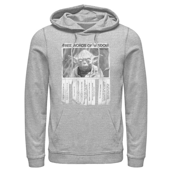 Mens Star Wars Yoda Free Words of Wisdom Lightweight Hoodie