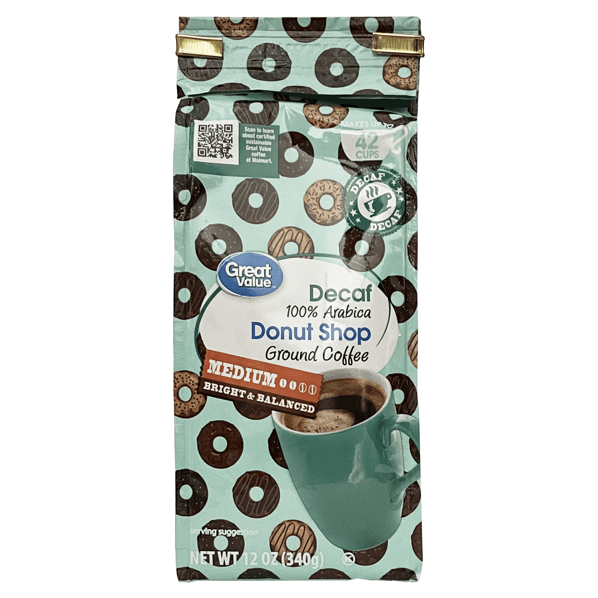 Great Value Donut Shop Decaf Coffee, 12 oz