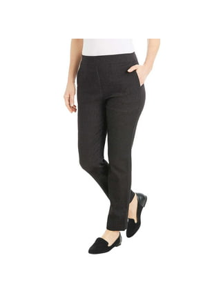Alfani Womens Snap-Waist Tummy Control Casual Trouser Pants, Black, 12  Short 