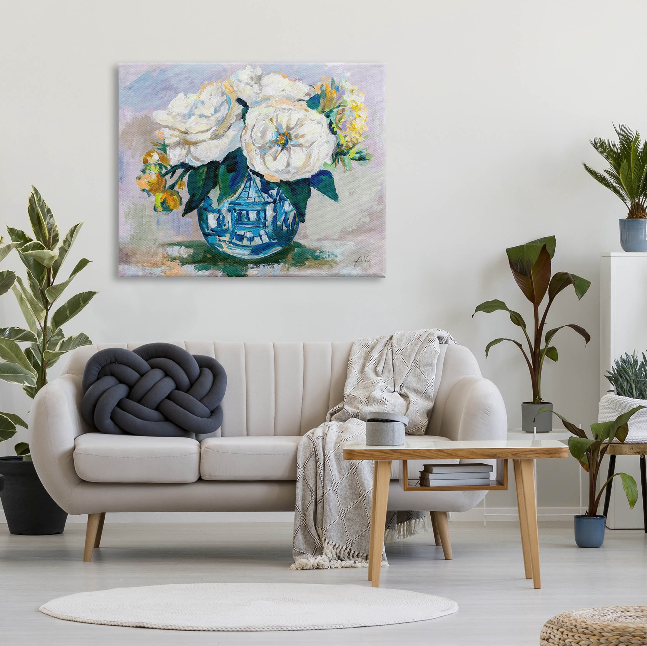 Stupell Industries Bold Modern Flower Bouquet Blossoms Painting Gallery Wrapped Canvas Print Wall Art, Design by Jeanette Vertentes