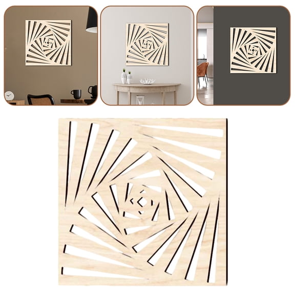 LEORX Wood Panel Wall Decoration Wall Art Decor Khaki Rustic Wood 1Set