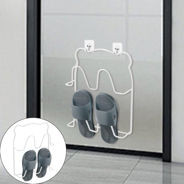 Cqxid Storage Rack Under $10 Wall Shoe Holder Wall Slipper Rack Metal Slipper Rack For Wall Multifunctional Shoe Rack Wall Holder Sticky Shoe Organiser For Flat Shoes High Heels Trainers
