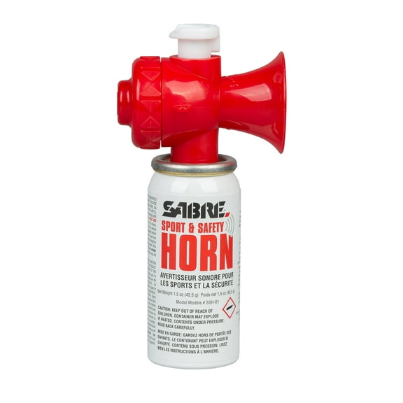 SABRE Compact Sport and Safety Horn, 130dB Air Horn, Audible .5 mile, Portable, Aluminum