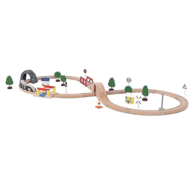2025 Track Expansion Pack with Bridge Compatibility Expandable Early Learning Wooden Toy Train Set for Kids