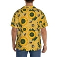 thumbnail image 5 of Sigee Bees and Sunflowers Print Men's Shirts Casual Button Down Short Sleeve Summer Beach Shirt Hawaiian Vacation Shirts Tee Shirt-4X-Large, 5 of 7