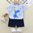 thumbnail image 2 of 2 Piece Outfits For Boys Toddler Girls Summer Cartoon Printed Short Sleeved Tops Shorts Suit Clothes Set,Size 6-12 Months, 2 of 3