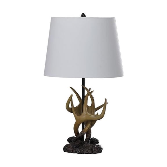 26" In Natural Royal Stag Deer Antler Modern Multi-Color Polyresin Table Lamp