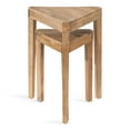 thumbnail image 2 of Kate and Laurel Talcott Boho Nesting End Tables, Set of 2, 15 x 15 x 24, Natural Wood, Decorative Modern Solid Wood Nesting Side Tables for Storage and Display, 2 of 8