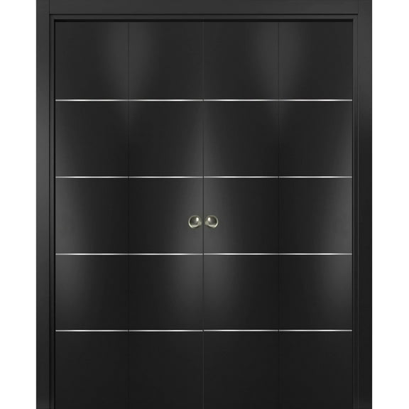 Sliding Closet Double Bi-fold Doors | Planum 0020 Matte Black