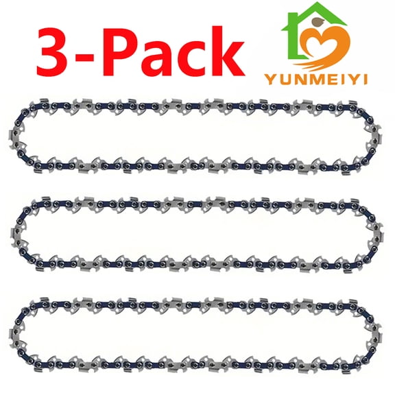 3 Pack 10 Inch Chainsaw Chain 3/8" LP Pitch .050" Gauge 40 Drive Links Semi-Chisel Chain Saw Chains for Husqvarna, Poulan, Craftsman, Greenworks and More Chainsaw Brands