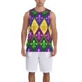 thumbnail image 6 of Rocae Mardi Gras4 for Men's Basketball Jersey Lightweight and Breathable Athletic Tank Top,Quick-Drying Sports Jersey XX-Large, 6 of 9