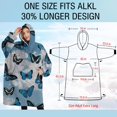 thumbnail image 4 of Oversized Wearable Blanket Hoodie,Blue Butterfly Cloud Pattern Sherpa Blanket Hoodie with Super Pockets,Super Warm Fuzzy Pullover for Women & Men, 4 of 6