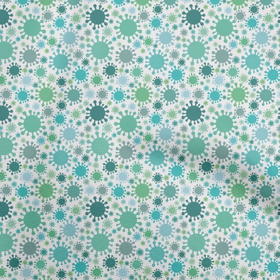 oneOone Cotton Poplin Twill Turquoise Green Fabric Medical Quilting Supplies Print Sewing Fabric By The Yard 56 Inch Wide