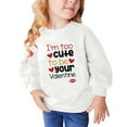 thumbnail image 2 of Penkiiy Toddler Kids Boys Girls Fashion Cute Solid Color Valentine's Day Heart Print Long Sleeve Top Hoodies 3-4 Years White, 2 of 8