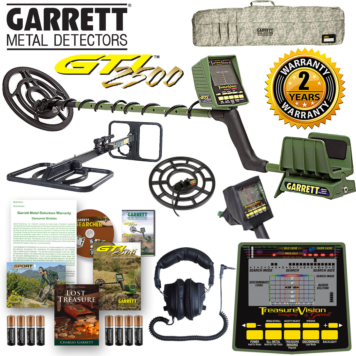 Confront dealer wireless Garrett GTI 2500 Pro Package with TreasureHound EagleEye Coil - Walmart.com
