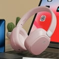 thumbnail image 2 of Hybrid Active Noise Cancelling Headphones, Wireless Over Ear Bluetooth Headphones, 70H Playtime, Hi-Res Audio, Deep Bass, Memory Foam Ear Cups, Travel, Office, USB-C Charging,Pink, 2 of 7