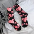 thumbnail image 5 of Hirioo Hearts Pattern Adult Middle Tube Socks Breathable Sock Non-Pilling,Contrasting Color Design, 5 of 6