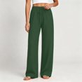 thumbnail image 3 of YTCAMLO Womens Cotton Pants Elastic High Waist Casual Palazzo Trousers with Pockets Casual Lightweight Breathable Flowy Wide Leg Pants, 3 of 9